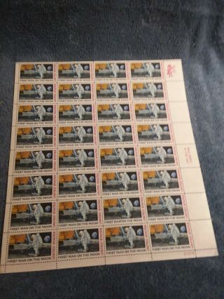 First Man On The Moon 1969 Apollo 11 Full Sheet Us Postage Stamp