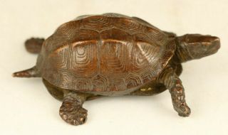 Rare Chinese Old Red Copper Casting Turtle Statue Figure Tea Pet Gift