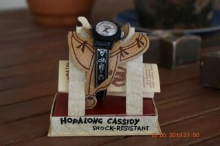 Vintage Hopalong Cassidy Wrist Watch In Saddle Style Box (with Instr. )