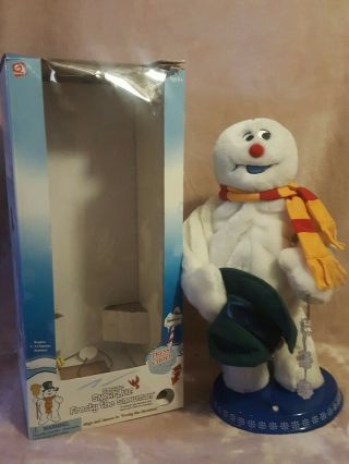 Gemmy Frosty The Snowman Spinning Snowflake Singing Dancing Tips Hat 20 "