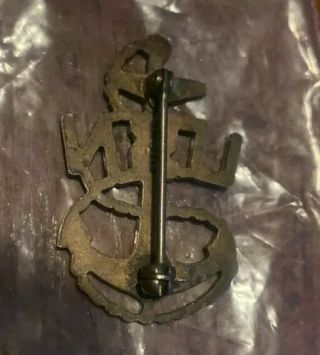 Vintage US Navy Chief Petty Officer Hat Pin Badge/Sterling Silver/Anchor Rope 2