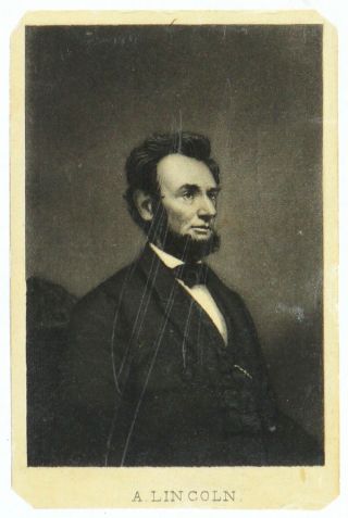 1861 - 65 Abraham Lincoln 16th President Of The United States 2.  5x4 Cdv Photo Card