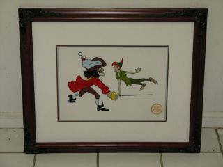 Walt Disney Peter Pan And Captain Hook Framed Sericel