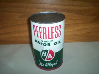 Vintage B/a Ba B - A British American Oil Co Peerless Motor Oil Can Tin Sae 50