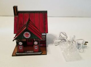 Franklin The Coca Cola Stained Glass Gas Station lighted 1997 - 2