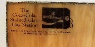 Franklin The Coca Cola Stained Glass Gas Station lighted 1997 - 3