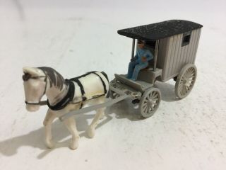 Vintage Wiking 9 White Horse Drawn Carriage Stage Coach Gray Ho 1:87 Germany
