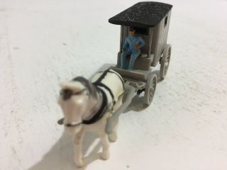 VINTAGE WIKING 9 WHITE HORSE DRAWN CARRIAGE STAGE COACH GRAY HO 1:87 GERMANY 2