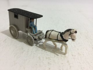 VINTAGE WIKING 9 WHITE HORSE DRAWN CARRIAGE STAGE COACH GRAY HO 1:87 GERMANY 3