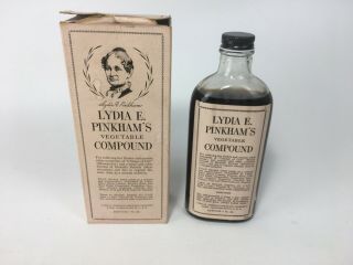 19th Century Lydia E Pinkham Vegetable Compound 7 Oz Bottle With Box