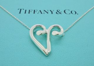 Authentic Vintage Tiffany & Co Paloma Picasso Heart Sterling Silver 18 " Necklace