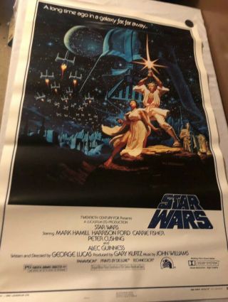 1992 Star Wars 15th Anniversary Poster Hildebrandt Style " B " 27x41 004924