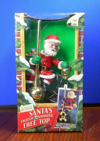 Mr.  Christmas 1994 Santa Tree Topper Lights Up Motion Animated Decoration