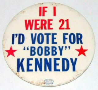 1968 Robert Kennedy Bobby Rfk Campaign Pin Pinback Button Political Presidential