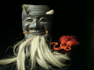 Japanese Handmade Iron Oni Mask Noh Kyougen Kagura Demon Mask Bugaku