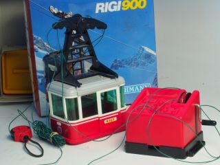 Plastic Tin Lehmann Rigi 900 W Germany Toy Gondola Ski Lift Sky Tram Box