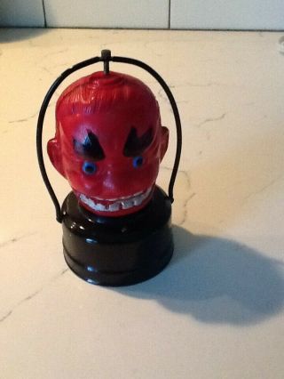 Vintage Devil Battery Operated Blinking Lantern Light Halloween Toy