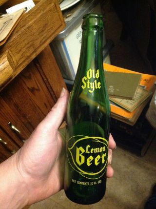 Acl Old Style Lemon Beer Clinton Iowa B & B Bottling Soda Bottle