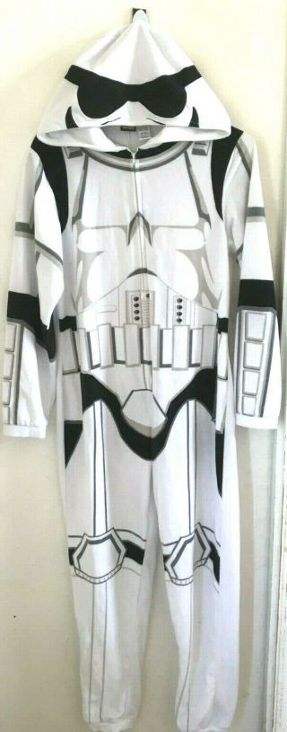 Star Wars Storm Trooper 1 Piece Pajama Union Suit White Adult Small Halloween