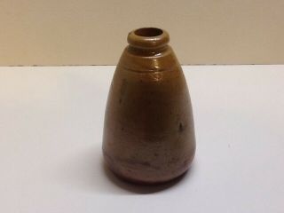 Antique Buckskin Colored Stoneware Cone Shaped Inkwell.