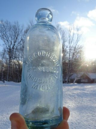 Rare Pint Hutchinson Soda Bottle J.  A.  Cochran Houghton,  Michigan