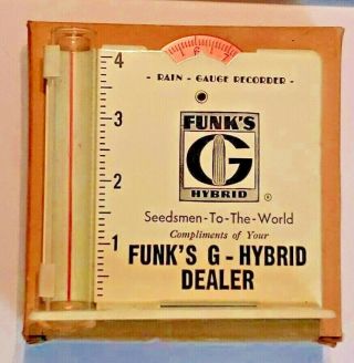 Vintage Funks G Hybrid Seed Dealer Rain Gauge (nos)