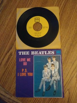 The Beatles ‘love Me Do’ 1964 Picture Sleeve,  Ex 7” Record Usa