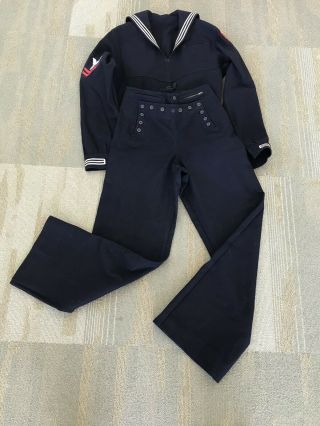 Authentic Wwii Us Navy Sailor Uniform Wool Crackerjack Jumper & Pants,  S/m