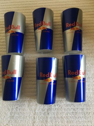 6 Red Bull Tumbler Drink Glass Rare.  Made In Germany.  Special Events.