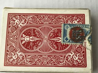Vintage Bicycle 808 Rider Back Playing Cards Air Cushion Finish Tax Stamp
