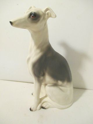 Vintage White Grey Greyhound Dog Figurine Japan