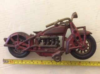 Hubley 4 Cyl.  Indian Motorcycle.  Cast Iron.