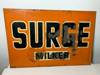 Vtg Surge Milker Metal Tin Sign Farm Real Old A.  M.  D Authentic As Found