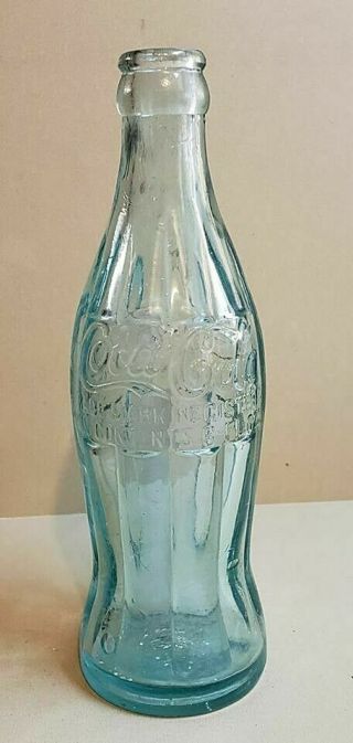 Blue Hobbleskirt Coca - Cola Soda Bottle / Pat.  Nov 16 1915