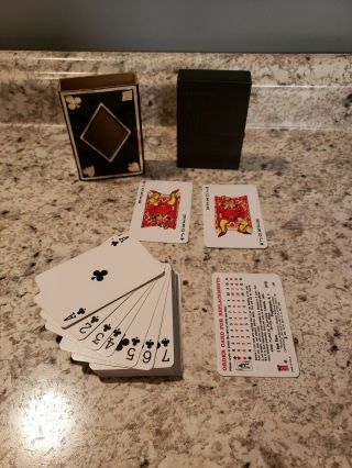 Vintage Kem Plastic Playing Cards Maple Leaves In Case Complete