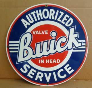 Ande Rooney Authorized Buick Service Porcelain Enameled Advertising Sign