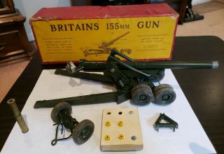 Vintage Britains 155 Mm Artillery Gun Toy No.  2064 Patent 56676 Made In England