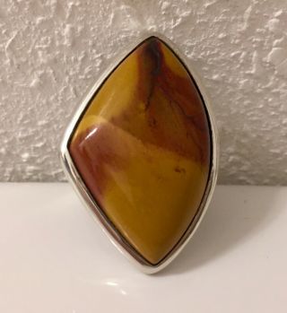Vintage Jay King Dtr China Sterling Silver 925 Modern Agate Ring Size 7