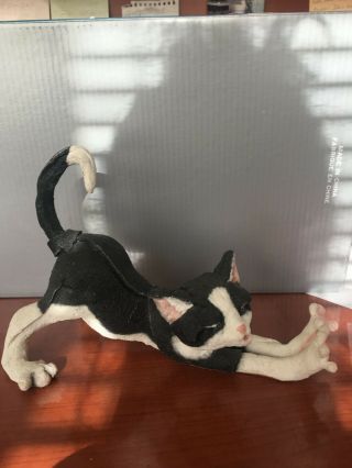 A Breed Apart - Country Artists Stretching Cat Figurine Stretching