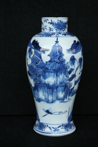 A 19th Century Chinese Export Vase With Temple Decoration
