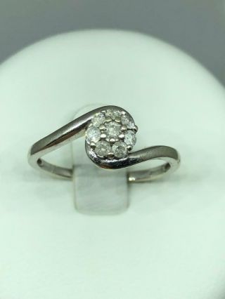Vintage 9ct Gold Diamond Cluster Engagement Ring Size O 1/2
