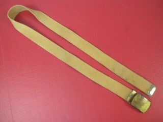 WWII Era US Army Officer ' s Canvas Trouser Belt - Khaki Color - Waist Size to 37 