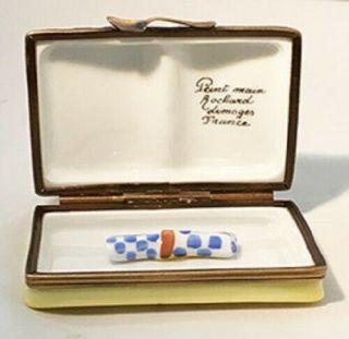 Vintage Porcelain Limoges Box Cookbook - - Recette des Crepes Bretonne,  w/Napkin 2