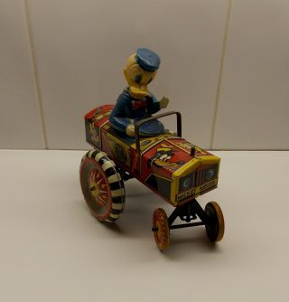 Disney Marx Tin Lithographed Wind - Up Donald Duck Dipsy Car