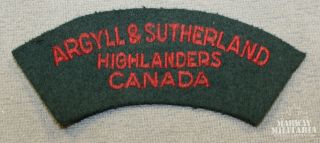 Ww2 Argyll & Sutherland Highlanders Cloth Shoulder Flash (inv19293)
