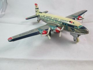 Rare Tin Litho Friction Plane Pan American World Airways Douglas Dc - 7 -