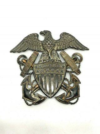 Wwii Ww2 Usn Pin,  Cr5,  Us U.  S. ,  Navy,  Naval,  Military,  Hat,  Cap,  Visor