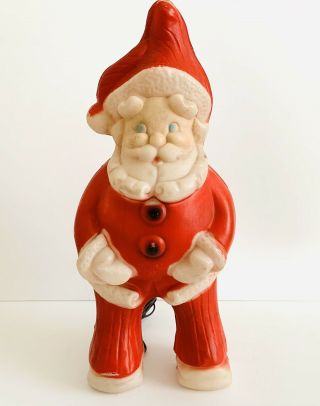 Vintage Old Blue Eye Santa Claus Table Top Blow Mold With Cord,  Wide Leg Gap