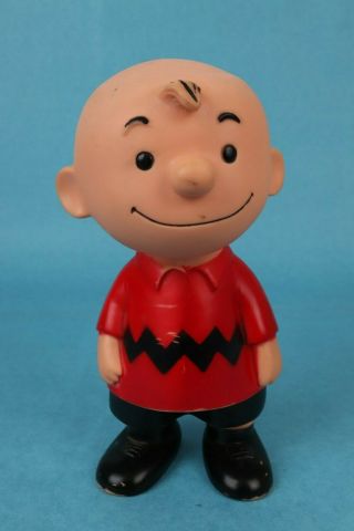 Vintage United Features 9 " Peanuts Charlie Brown Vinyl Toy Doll Figure