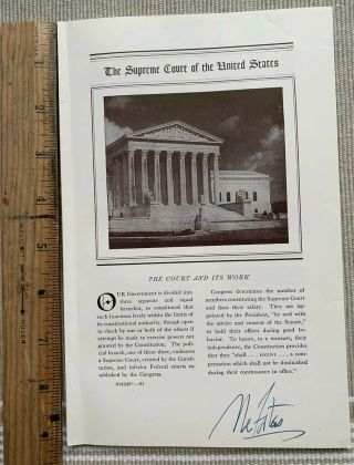Supreme Court Pamphlet Autographed By Associate Justice Abe Fortas